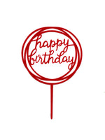 Happy Birthday Swirl Cake Topper (6 Colors)
