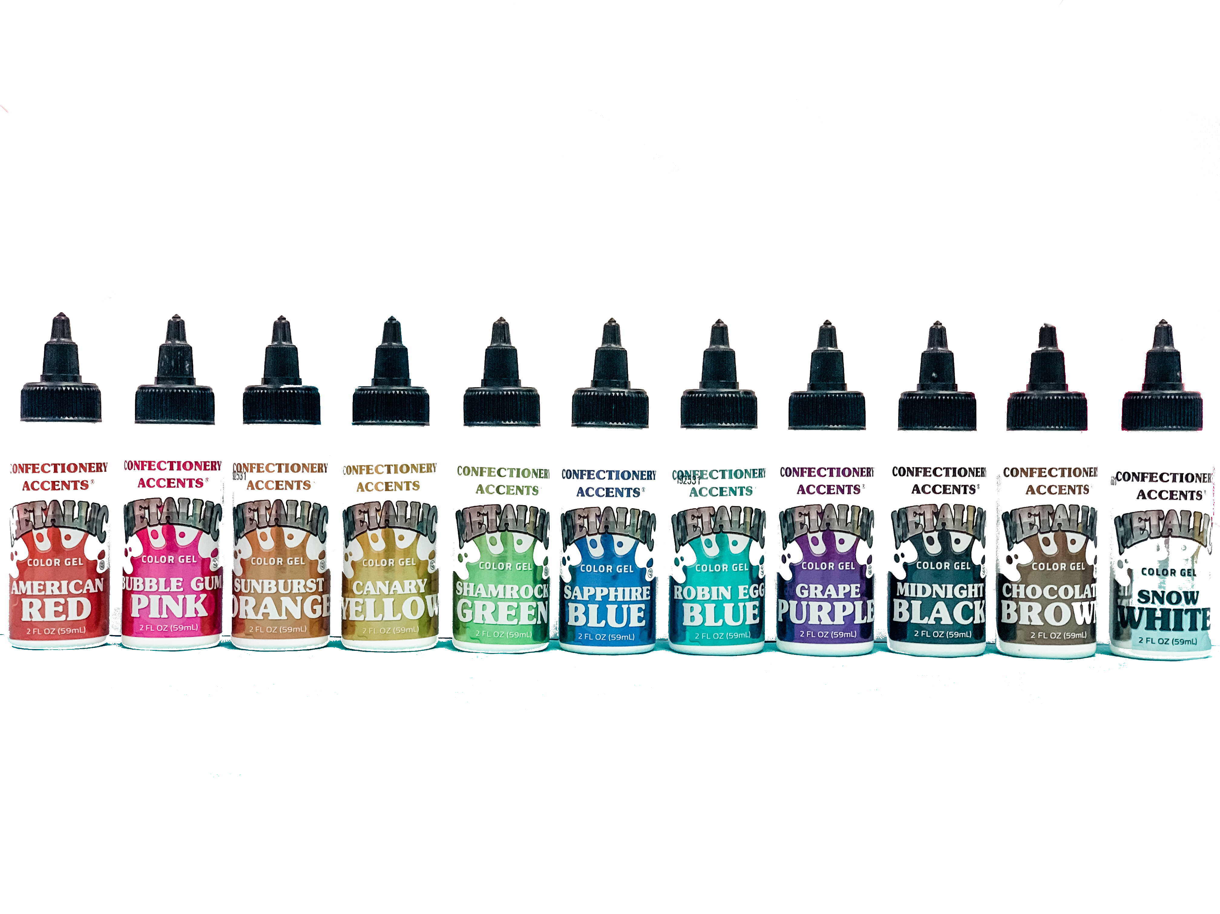 Confectionery Accents Metallic Gel Colors (11 Colors)