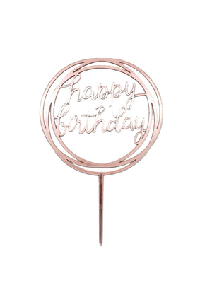 Happy Birthday Swirl Cake Topper (6 Colors)