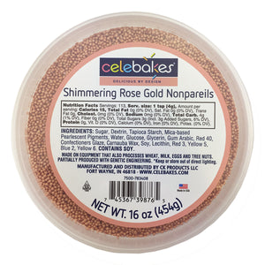 Shimmering Rose Gold Nonpareils 16OZ